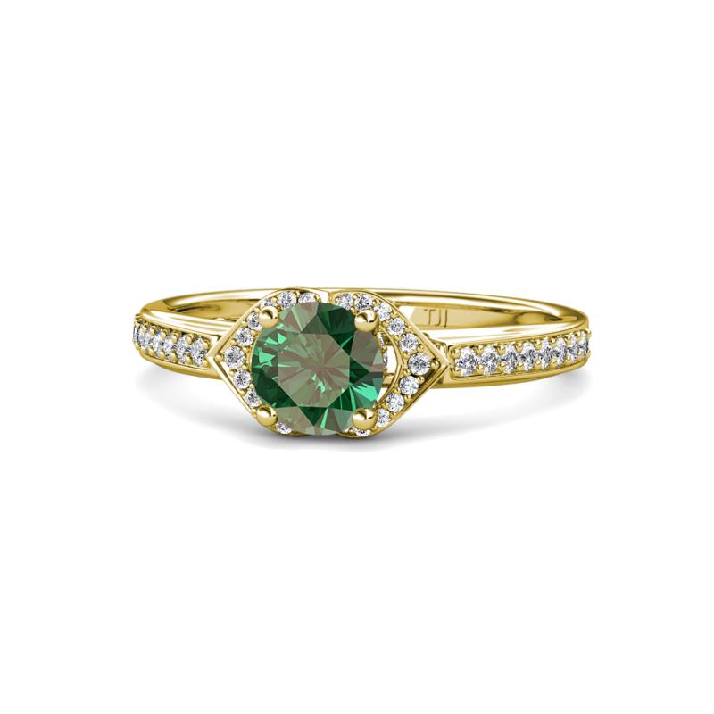 Analia Signature Diamond and Lab Created Alexandrite Engagement Ring 