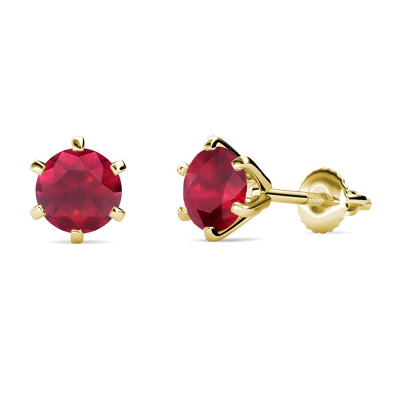 Kenna Ruby (6mm) Martini Solitaire Stud Earrings 