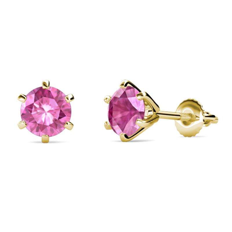 Kenna Pink Sapphire (6mm) Martini Solitaire Stud Earrings 