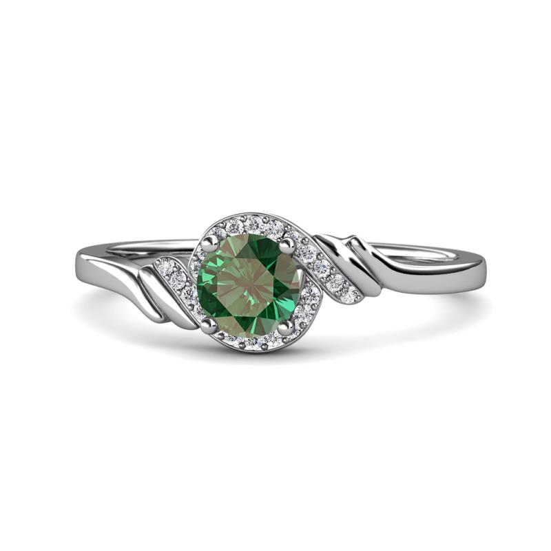 Oriana Signature Diamond and Lab Created Alexandrite Engagement Ring 
