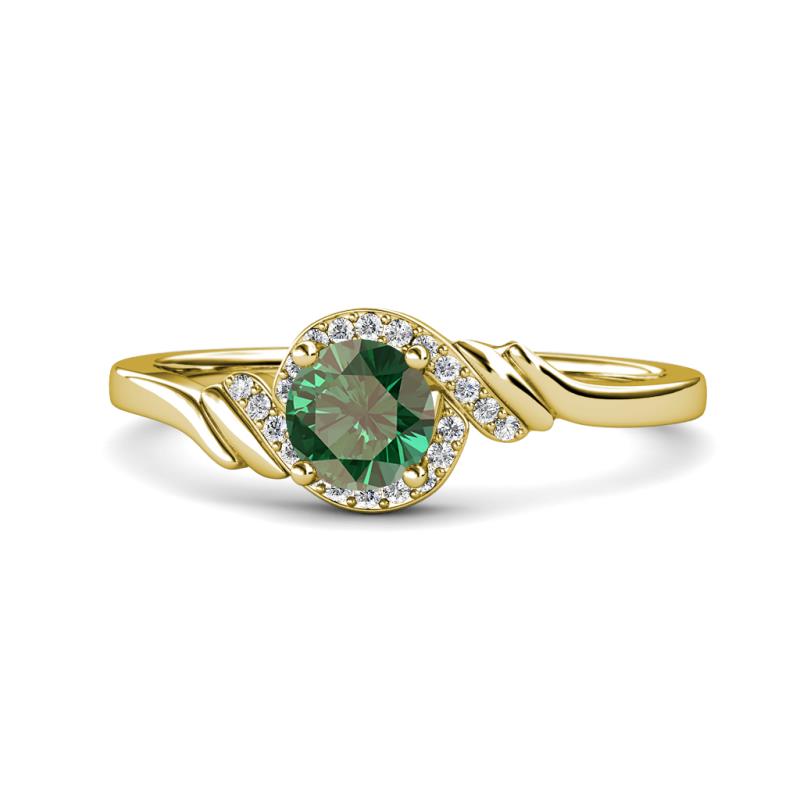 Oriana Signature Diamond and Lab Created Alexandrite Engagement Ring 