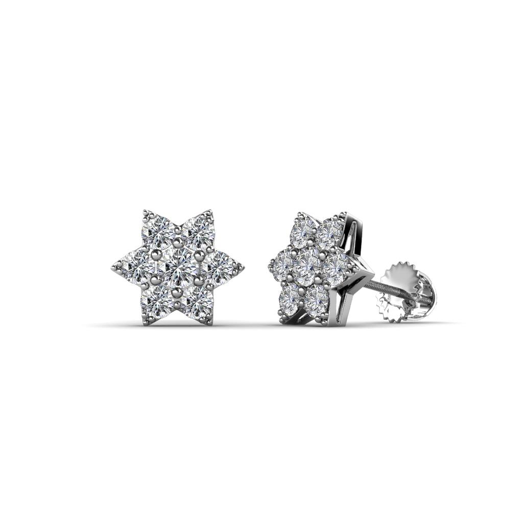 Amora Diamond Flower Earrings 