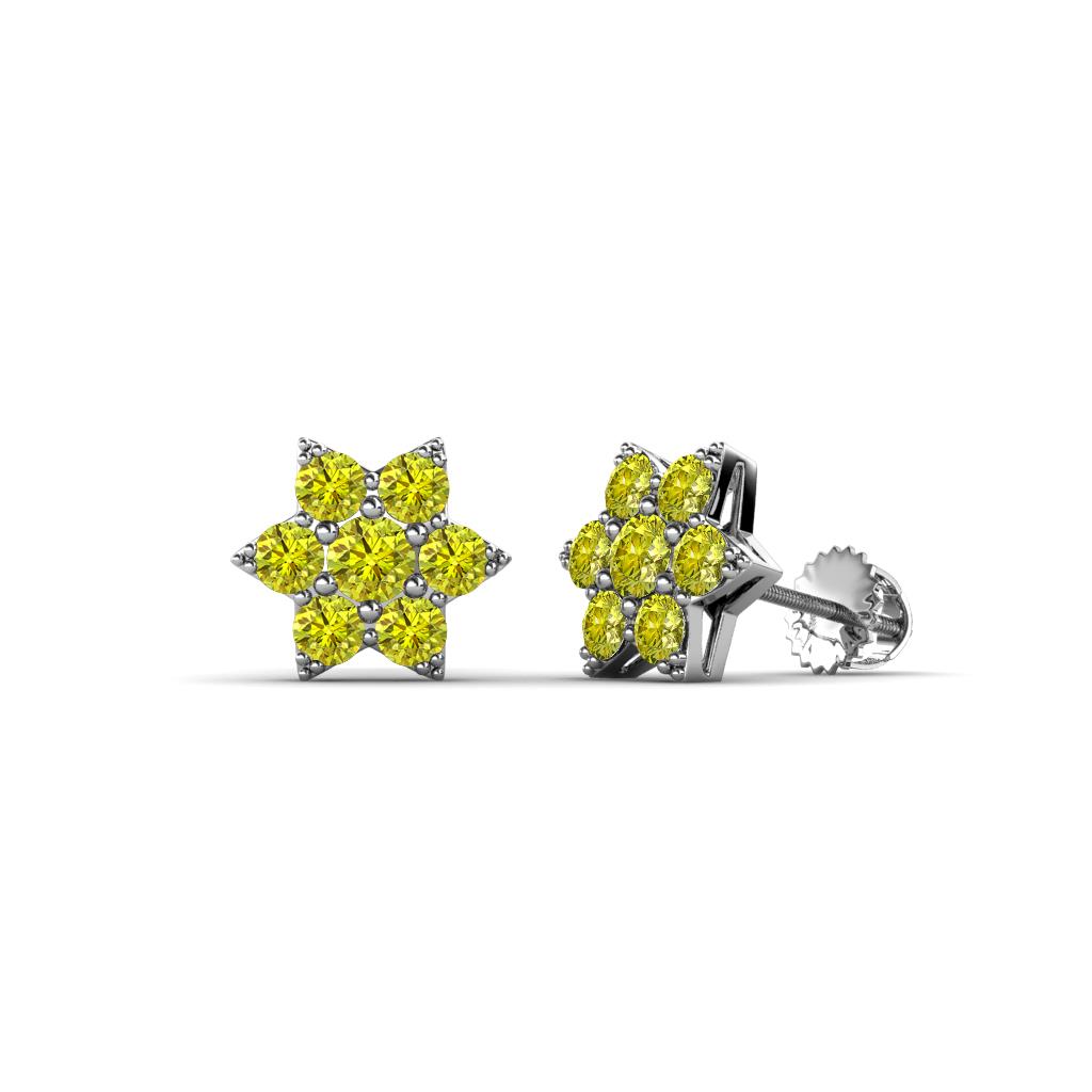 Amora Yellow Diamond Flower Earrings 