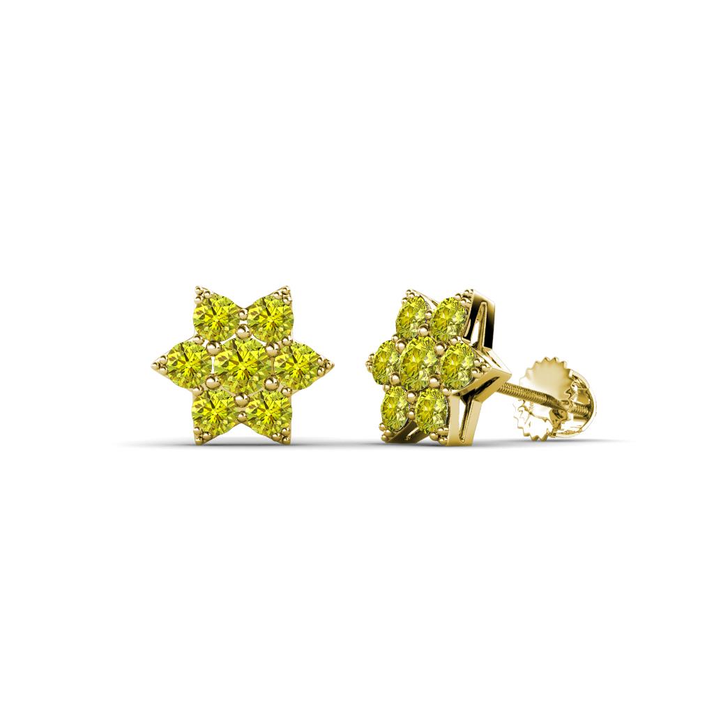 Amora Yellow Diamond Flower Earrings 