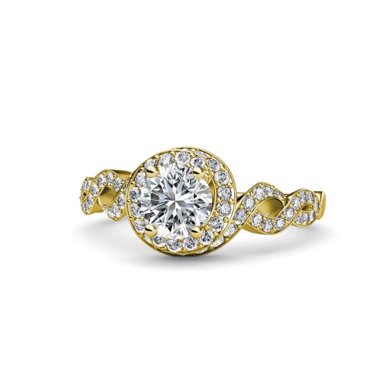 Hana Signature 1.62 ctw  IGI Certified Lab Grown Diamond Round (6.50 mm) & Natural Diamond Round (1.30 mm) Halo Engagement Ring 