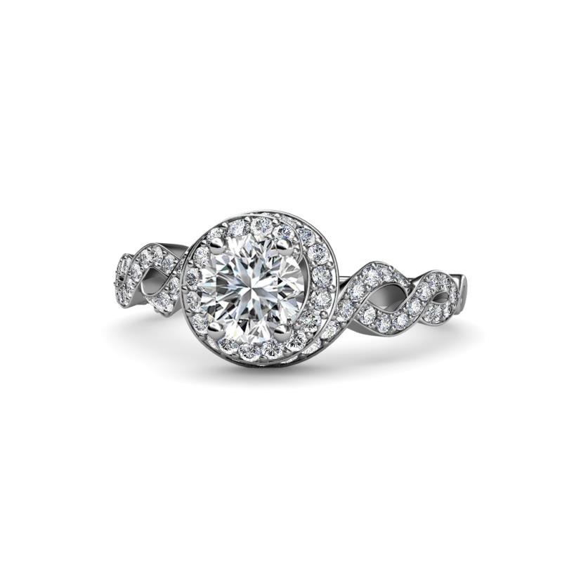 Hana Signature 1.62 ctw  IGI Certified Lab Grown Diamond Round (6.50 mm) & Natural Diamond Round (1.30 mm) Halo Engagement Ring 