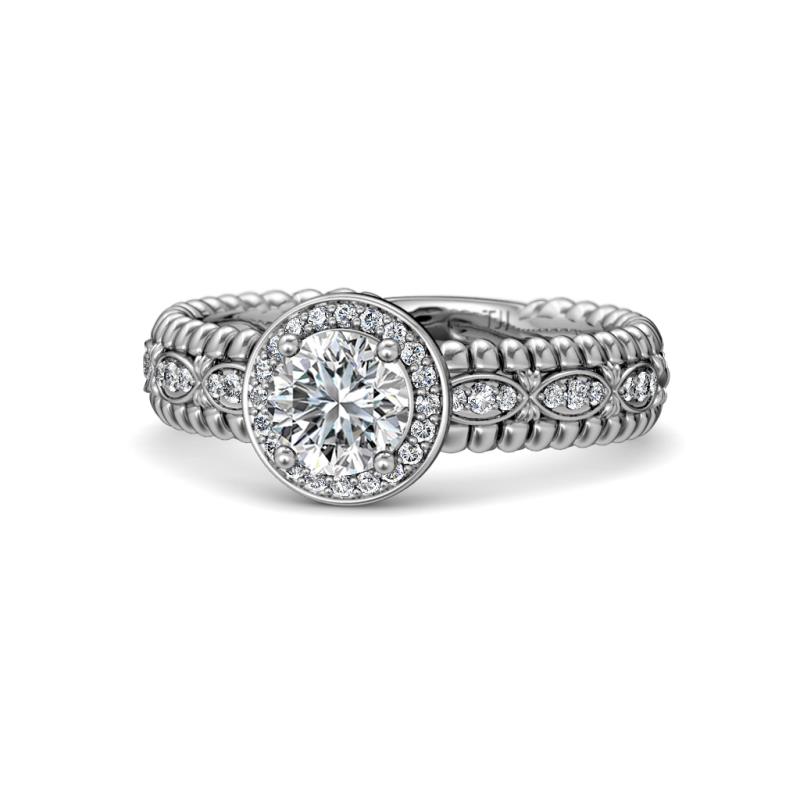Cera Signature Round Diamond Halo Engagement Ring 