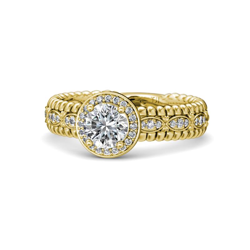 Cera Signature 2.14 ctw  IGI Certified Lab Grown Diamond Round (6.50 mm) & Natural Diamond Round (1.15 mm) Halo Engagement Ring 