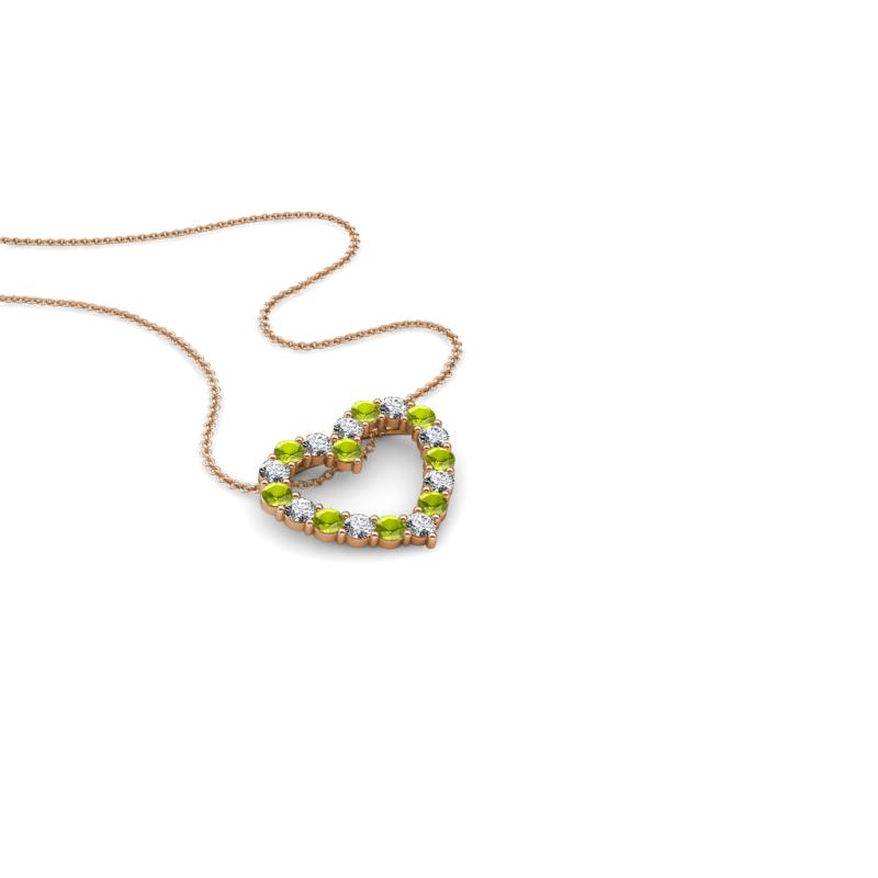 Zayna 2.00 mm Round Peridot and Diamond Heart Pendant 