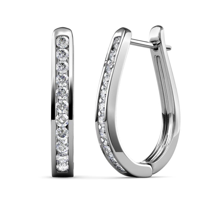 Eva IGI Certified Round Diamond Hoop Earrings 