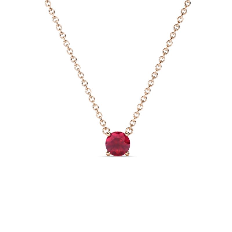 Juliana 4.00 mm Round Ruby Solitaire Pendant Necklace 