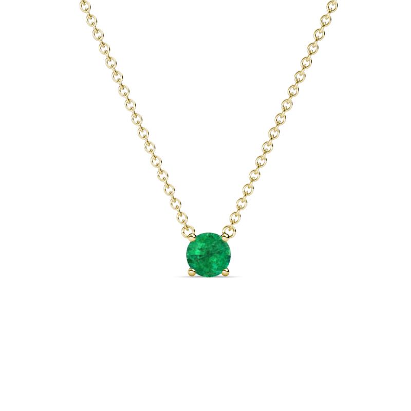 Juliana 4.00 mm Round Emerald Solitaire Pendant Necklace 