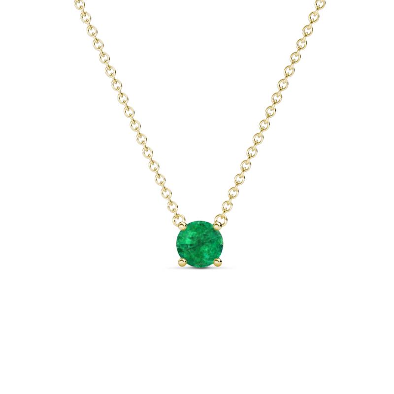 Juliana 4.50 mm Round Emerald Solitaire Pendant Necklace 