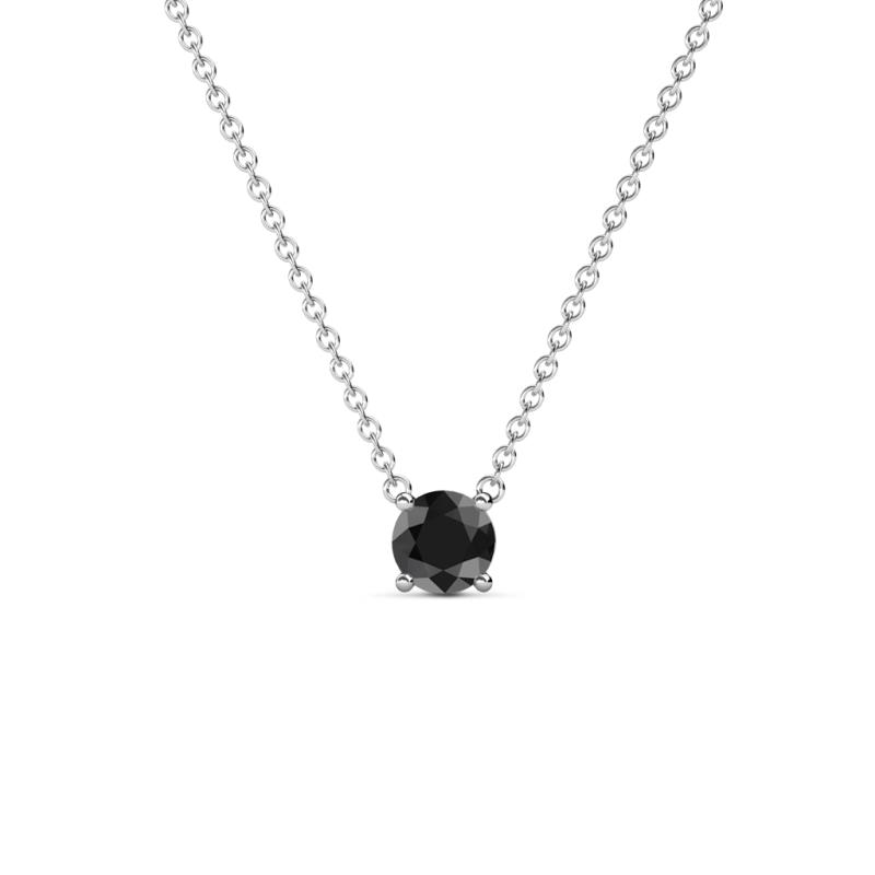 Juliana 4.50 mm Round Black Diamond Solitaire Pendant Necklace 