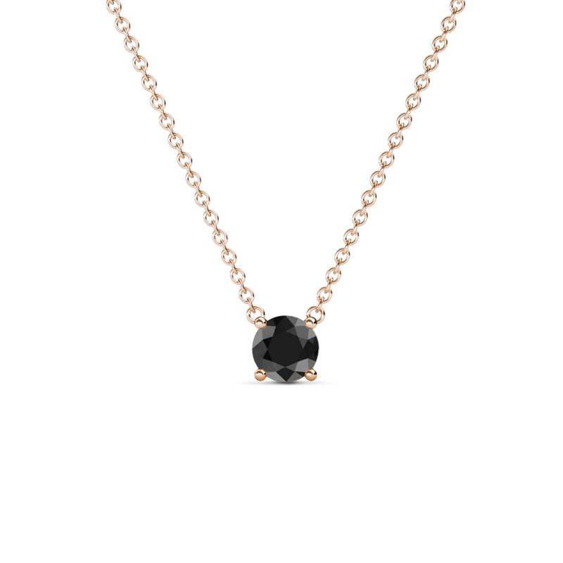 Juliana 4.50 mm Round Black Diamond Solitaire Pendant Necklace 