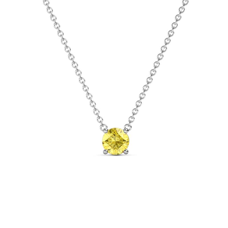Juliana 4.50 mm Round Yellow Sapphire Solitaire Pendant Necklace 