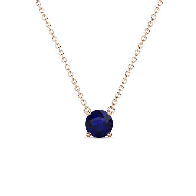 Juliana 5.00 mm Round Blue Sapphire Solitaire Pendant Necklace 