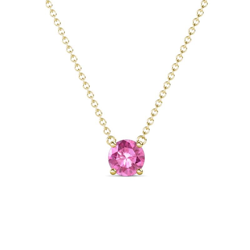 Juliana 5.00 mm Round Lab Created Pink Sapphire Solitaire Pendant Necklace 
