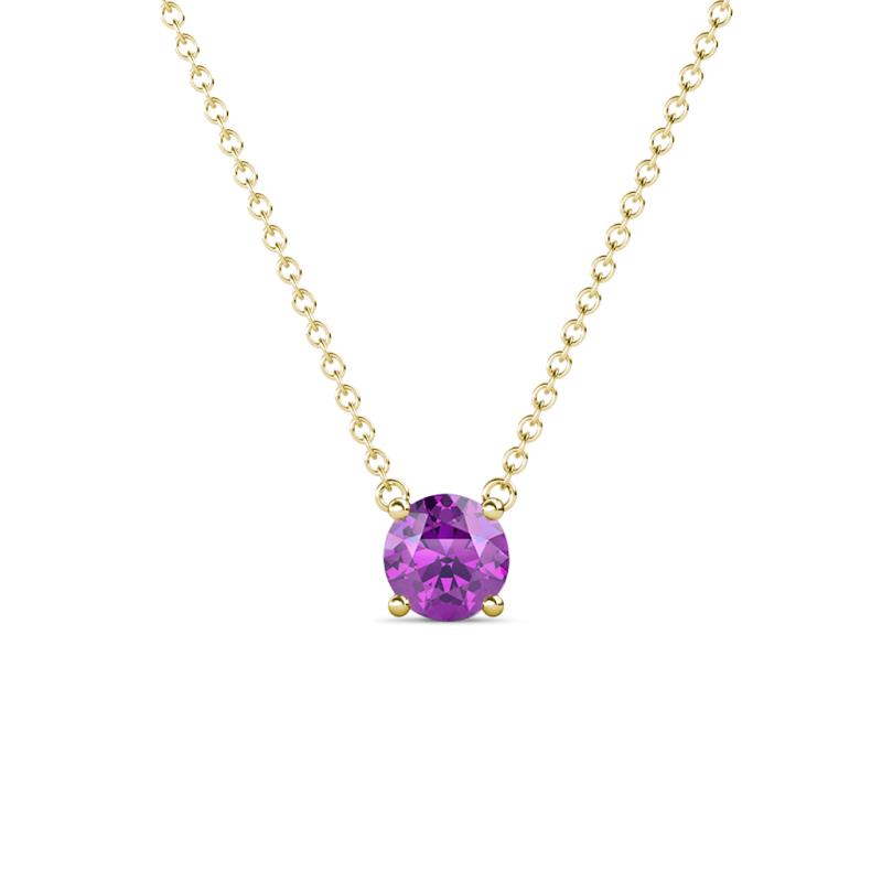 Juliana 5.00 mm Round Amethyst Solitaire Pendant Necklace 