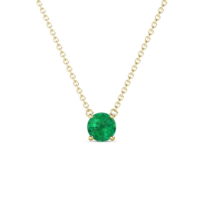 Juliana 5.00 mm Round Emerald Solitaire Pendant Necklace 