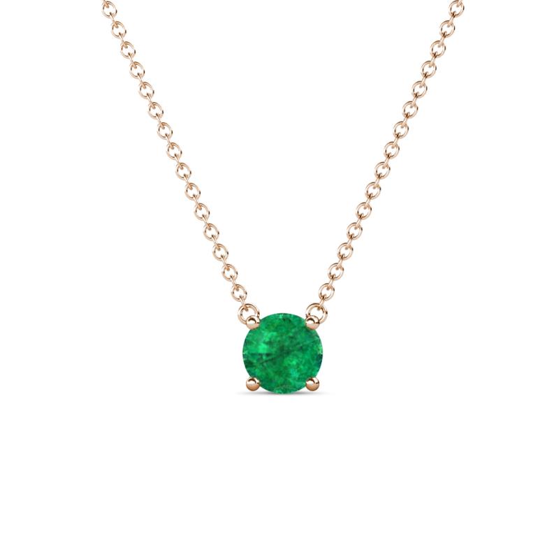 Juliana 5.00 mm Round Emerald Solitaire Pendant Necklace 