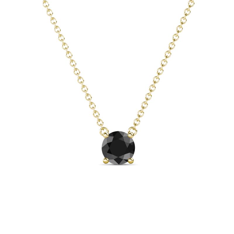 Juliana 5.00 mm Round Black Diamond Solitaire Pendant Necklace 