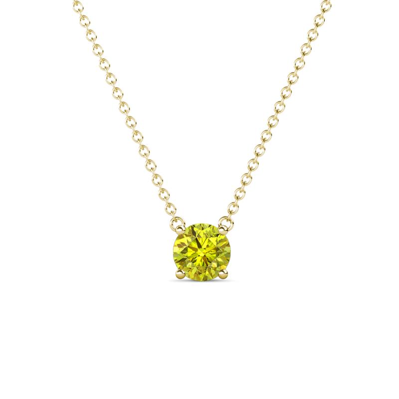 Juliana 5.00 mm Round Yellow Diamond Solitaire Pendant Necklace 