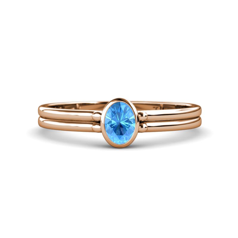 Diana Desire Oval Cut Blue Topaz Solitaire Engagement Ring 