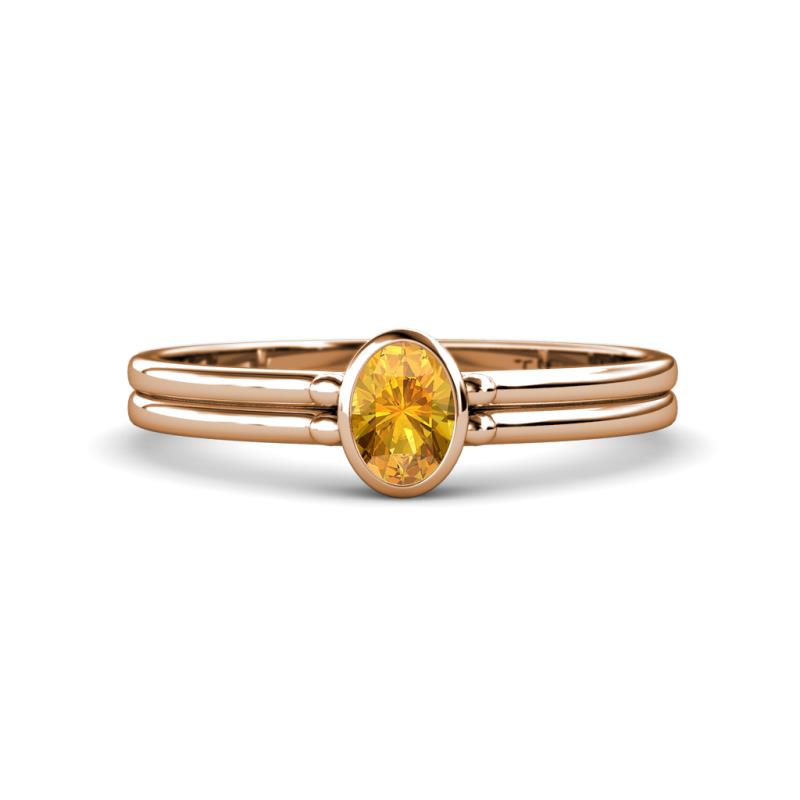 Diana Desire Oval Cut Citrine Solitaire Engagement Ring 