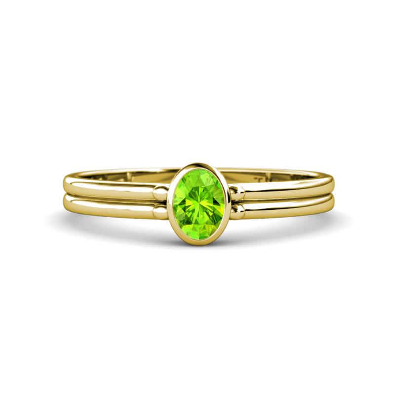 Diana Desire Oval Cut Peridot Solitaire Engagement Ring 