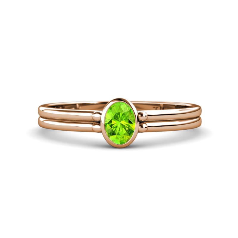 Diana Desire Oval Cut Peridot Solitaire Engagement Ring 