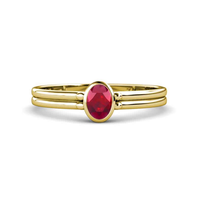 Diana Desire Oval Cut Ruby Solitaire Engagement Ring 