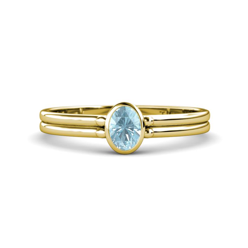 Diana Desire Oval Cut Aquamarine Solitaire Engagement Ring 