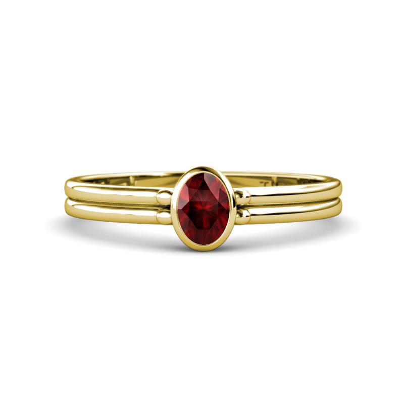 Diana Desire Oval Cut Red Garnet Solitaire Engagement Ring 