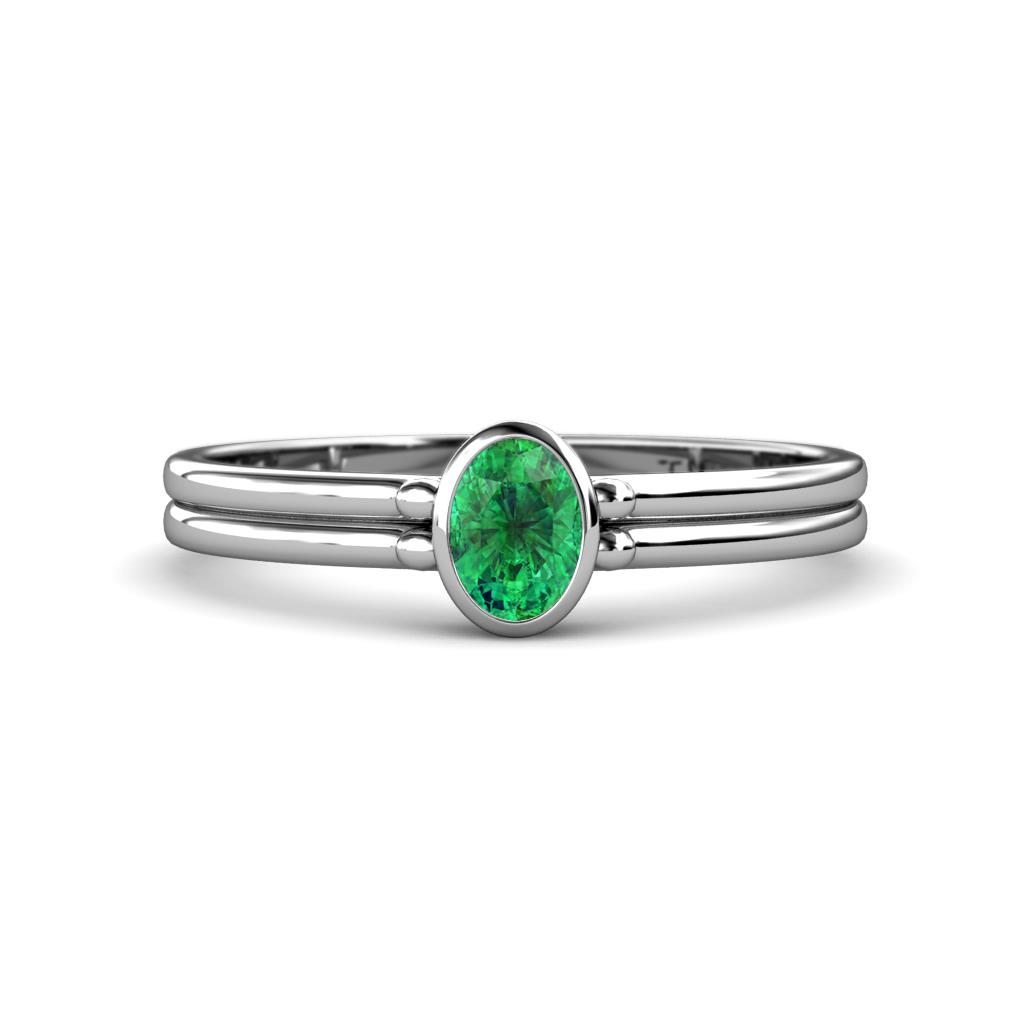 Diana Desire Oval Cut Emerald Solitaire Engagement Ring 