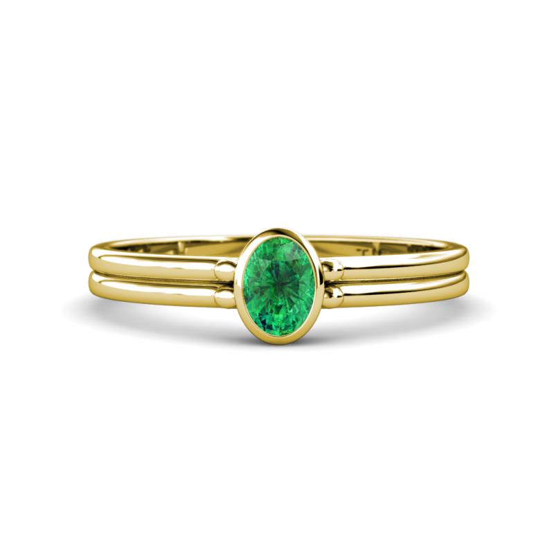 Diana Desire Oval Cut Emerald Solitaire Engagement Ring 