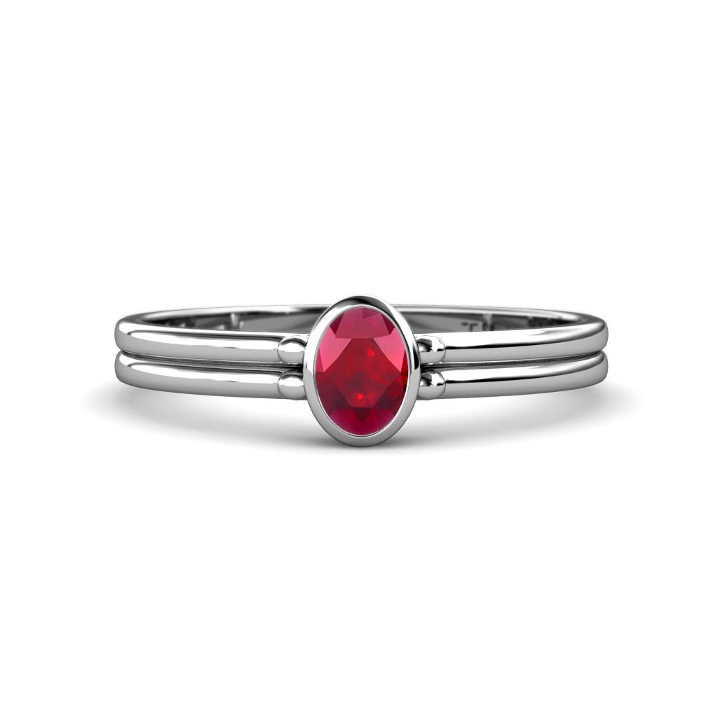 Diana Desire Oval Cut Ruby Solitaire Engagement Ring 