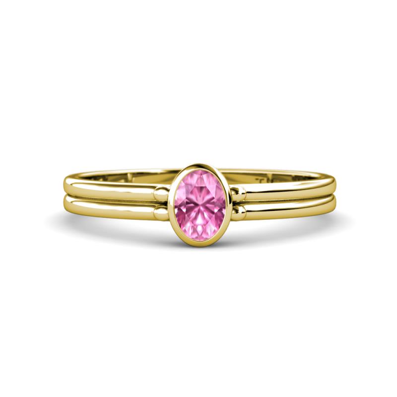Diana Desire Oval Cut Pink Sapphire Solitaire Engagement Ring 