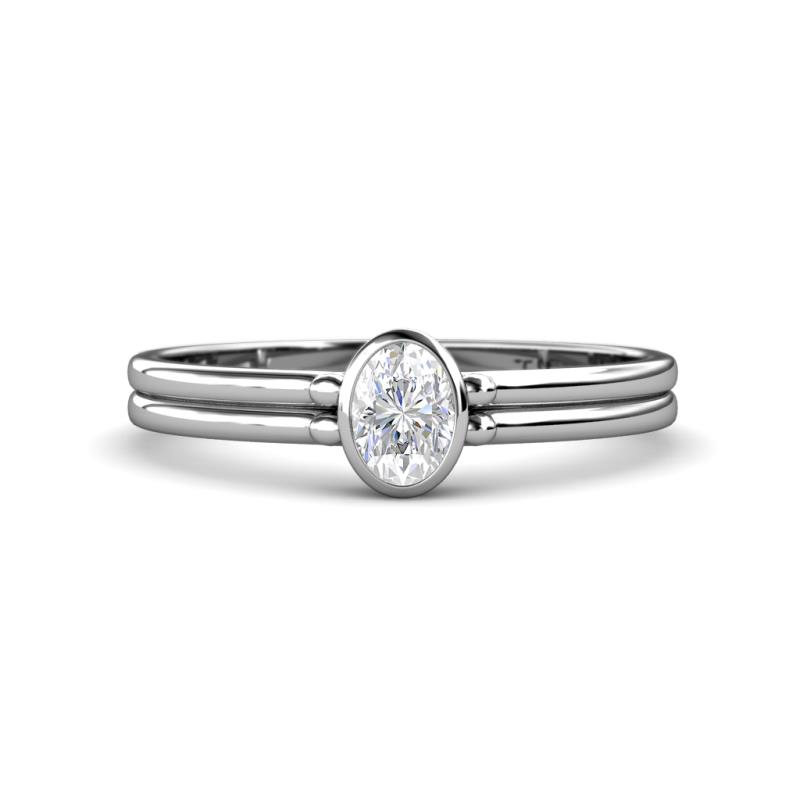 Diana Desire Oval Cut White Sapphire Solitaire Engagement Ring 