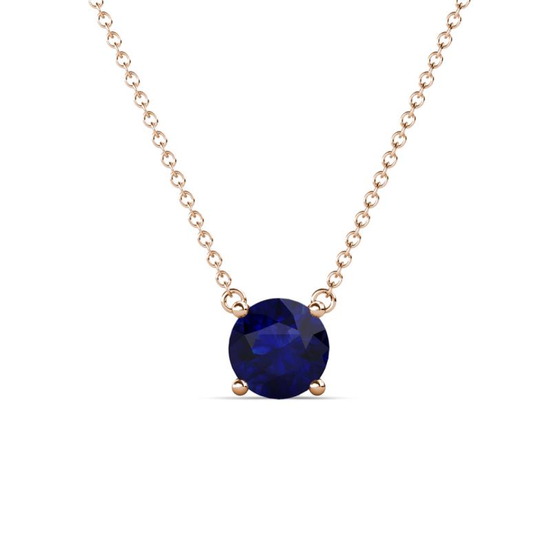 Juliana 6.00 mm Round Blue Sapphire Solitaire Pendant Necklace 