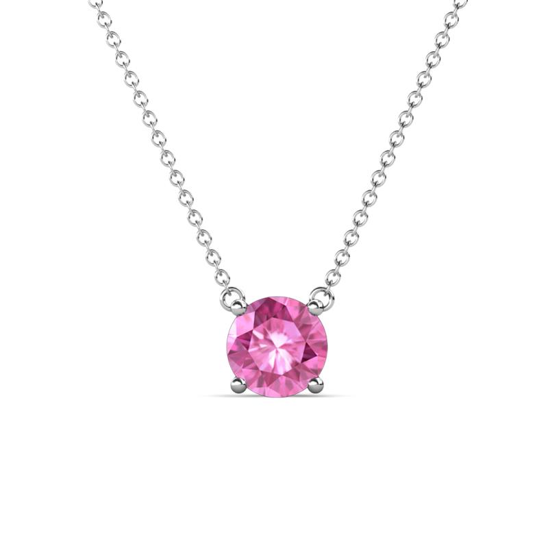 Juliana 6.00 mm Round Pink Sapphire Solitaire Pendant Necklace 