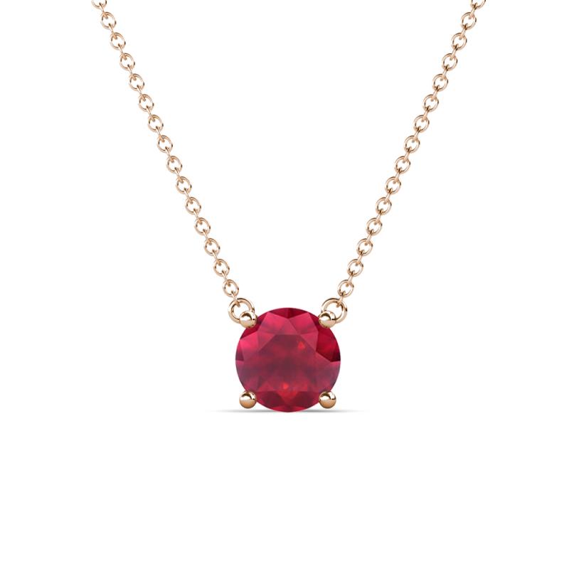 Juliana 6.00 mm Round Ruby Solitaire Pendant Necklace 