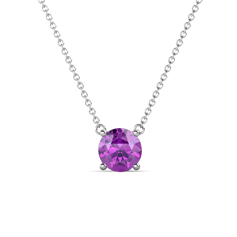 Juliana 6.50 mm Round Amethyst Solitaire Pendant Necklace 