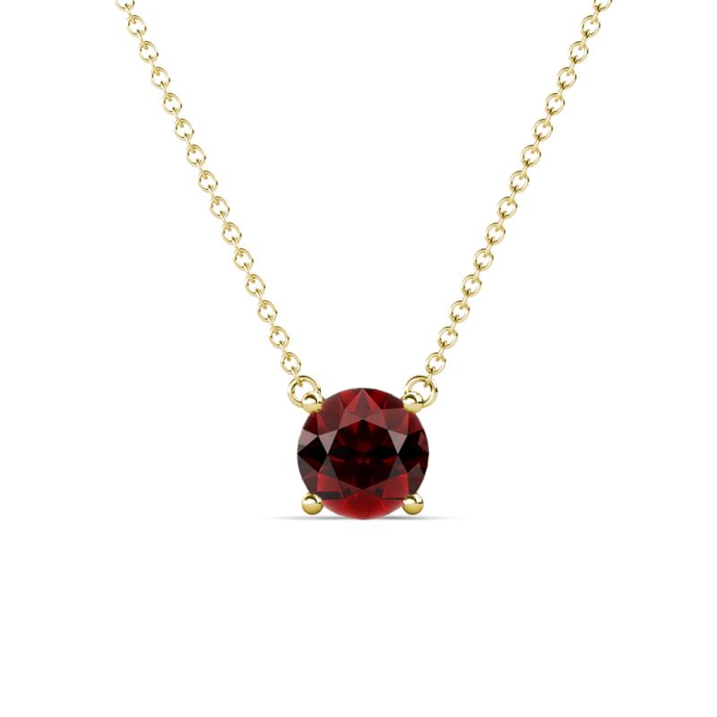 Juliana 6.50 mm Round Red Garnet Solitaire Pendant Necklace 