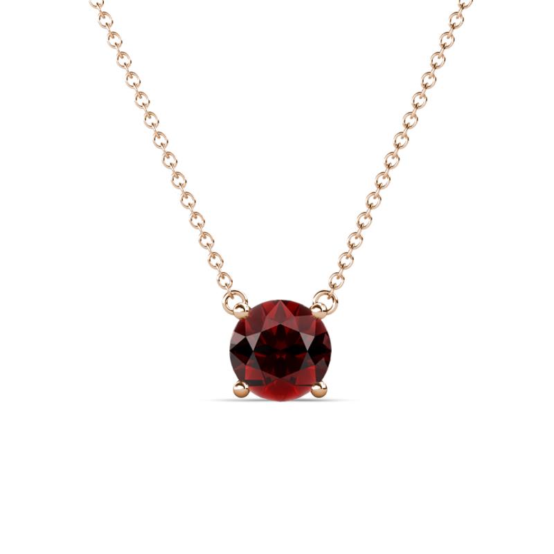 Juliana 6.50 mm Round Red Garnet Solitaire Pendant Necklace 