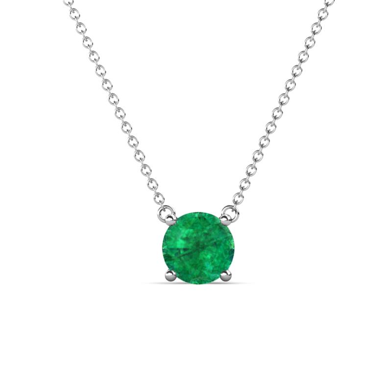 Juliana 6.00 mm Round Emerald Solitaire Pendant Necklace 