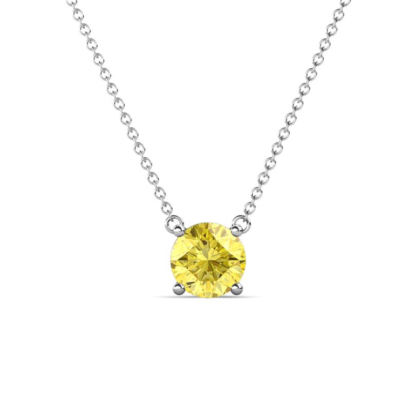 Juliana 6.00 mm Round Yellow Sapphire Solitaire Pendant Necklace 