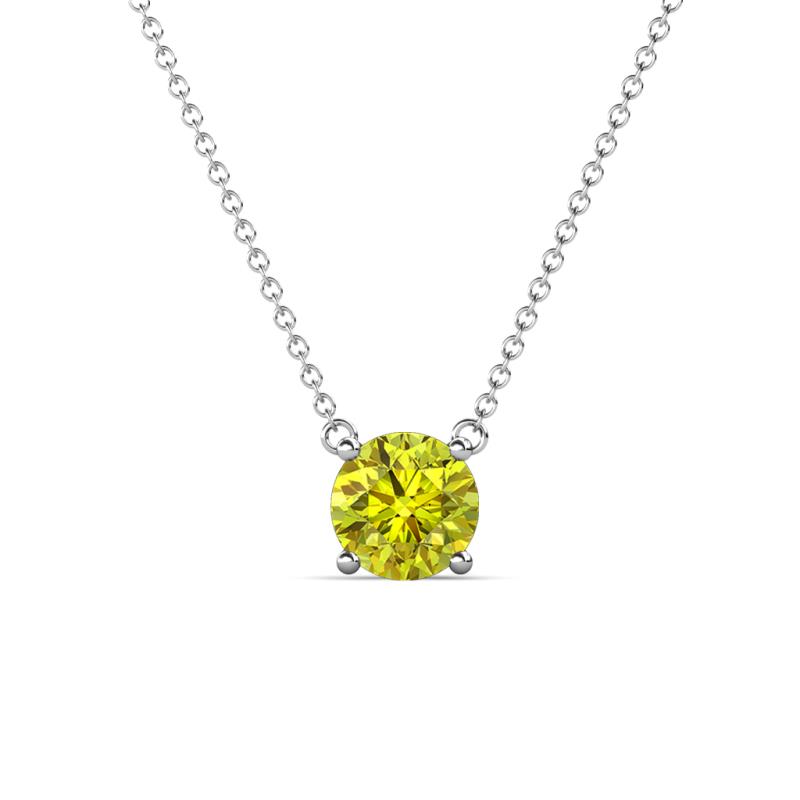 Juliana 6.50 mm Round Yellow Diamond Solitaire Pendant Necklace 