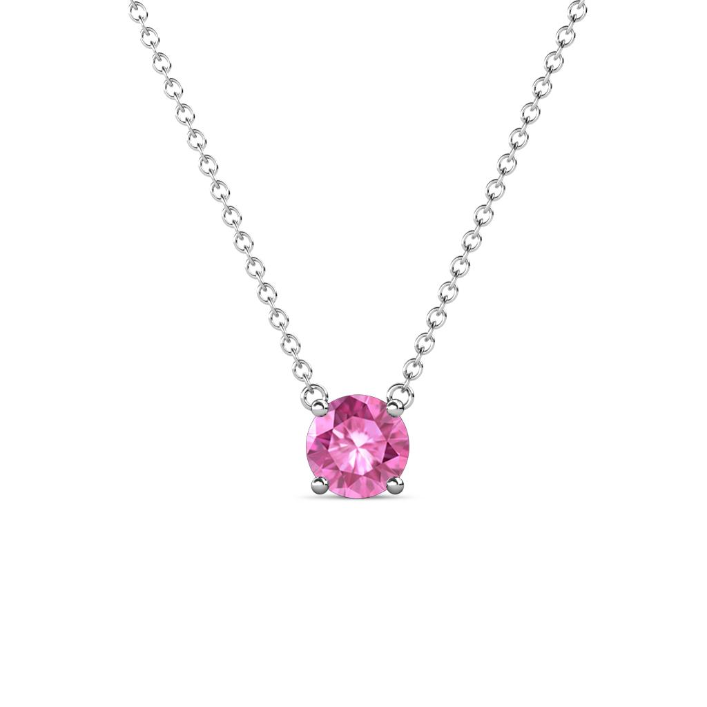 Juliana 5.40 mm Round Pink Sapphire Solitaire Pendant Necklace 