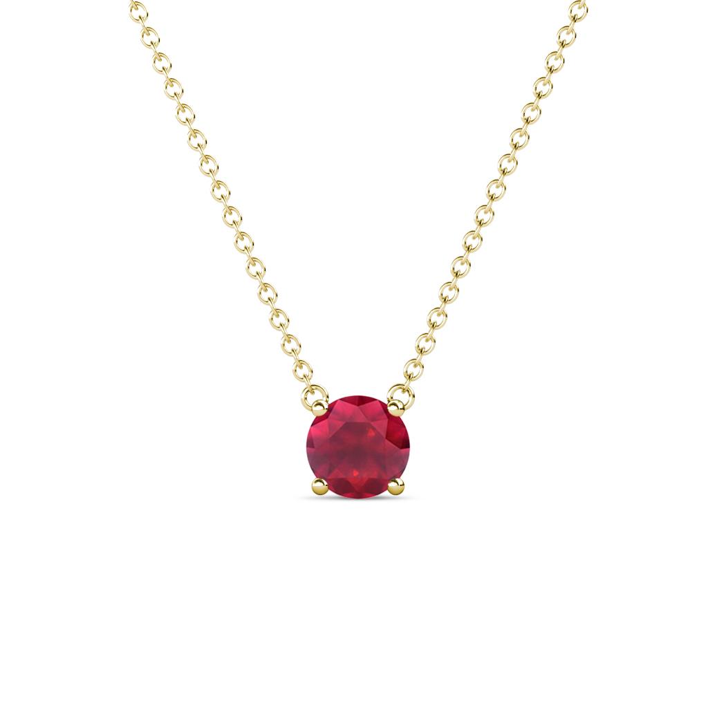 Juliana 5.40 mm Round Ruby Solitaire Pendant Necklace 